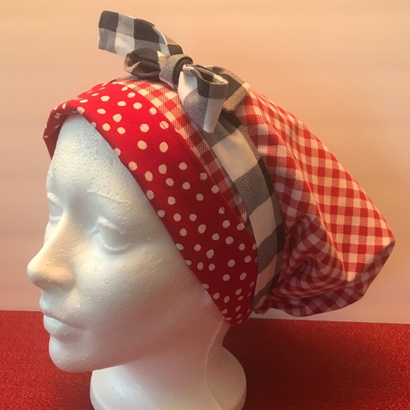 HANDMADE SCRUB CAP/HAT * REVERSIBLE * LONG TIES - Picture 2 of 13